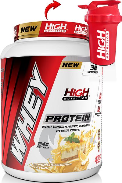 High Nutrition Lemon Cheesecake Flavored Whey Protein - 960 gr 24 gr 32 Serving Shaker Gift