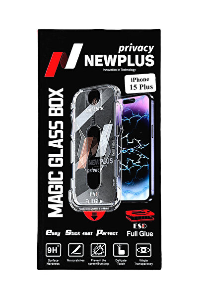 OSG iPhone 15 Plus Hayalet Ekran Koruyucu Uygulama Aparatlı Temperli Cam Kırı...