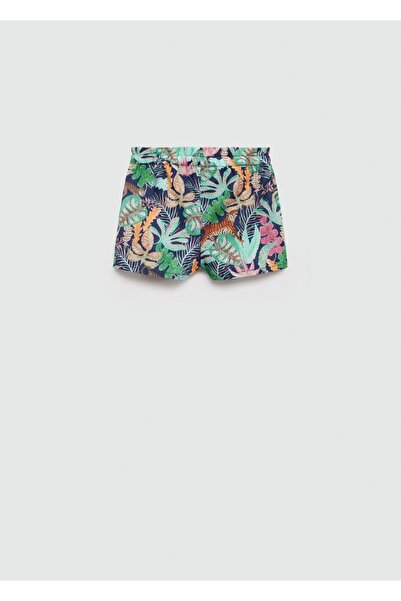MANGO Baby Tropikal desenli şort