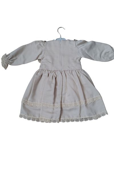 Mininaf Cotton Satin Dress with lining LACE COLLAR LACE SKIRT