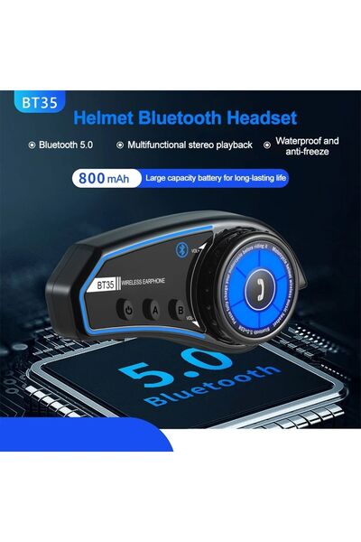 Blic BT35 Rgb Renkli Işıklı ve Yüksek Sesli Bluetooth Kask Intercom /motosiklet Interkom Kulaklık