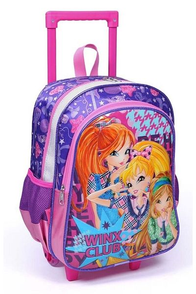 Yaygan Çanta Winx Club PinK Squeegee Wheeled School Bag - Girl