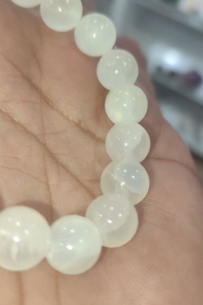 TAŞÇIZADE 10 mm Selenite Natural Stone - Bracelet Natural