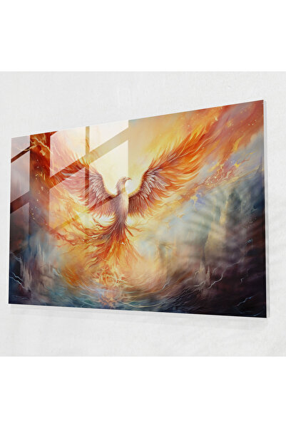 PaintedAnarchy Mythology Glass Print, Majestic Phoenix, Mythology, Glass Art
