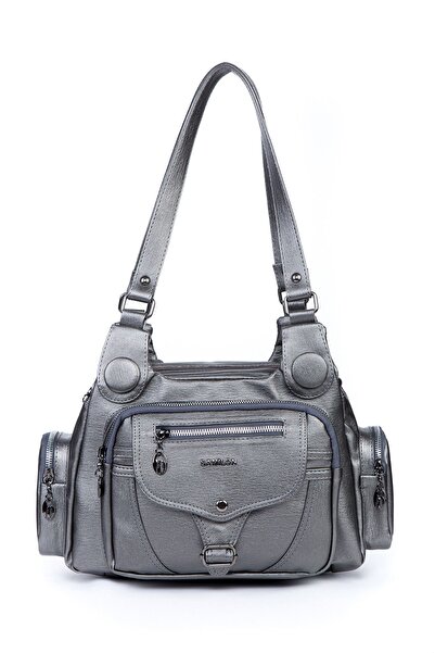 samilon Geantă de umăr și de umăr cu mai multe compartimente din piele spălat...