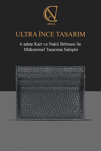 Av A Dos UniSex Super Slim Θήκη Κάρτας Γνήσιου Δερμάτινου - Λεπτή Πιστωτική Κάρτα Μοντέλου με Κουτί από πραγματικό δέρμα