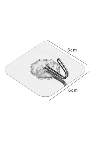 TREND 5 Pieces Self Adhesive Transparent Hanger Bathroom Kitchen Cabinet Hanger 6x6 Cm