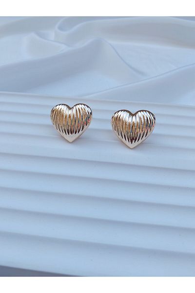 Alexis Carrel Heart Patterned Striped Women's Earrings