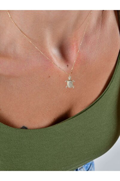 O'an Jewelry 14 Ayar Altın Kaplumbağa Kolye