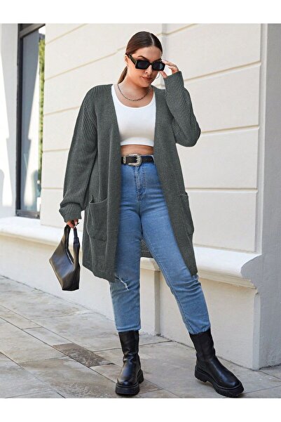 ATEMODAA Large Size Atemoda Cardigan with Pockets