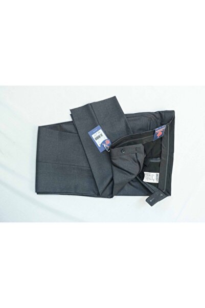 Bomonti Men's Battal and Classic Long Size: Flexible Flannel Gray Fabric Trousers