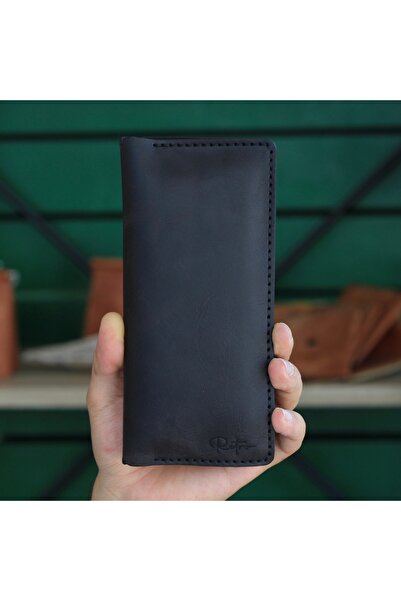 RETROTR El Yapımı Hakiki Deri Uzun Cüzdan İPhone Telefon kılıfı