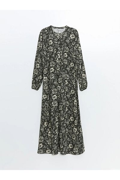 LC Waikiki LCW Grace - Crew Neck Print Women's Long Sleeve Dress