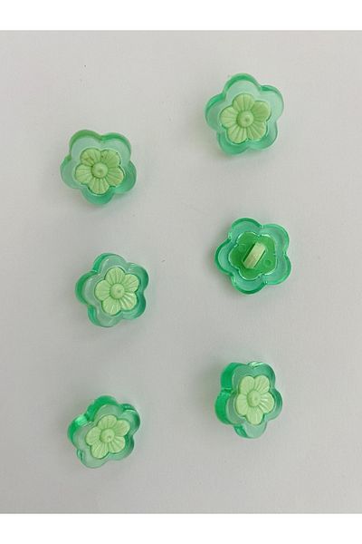 Öztürk Transparent plastic daisy baby button with bottom sewing. 1.5cm. 6 pack.