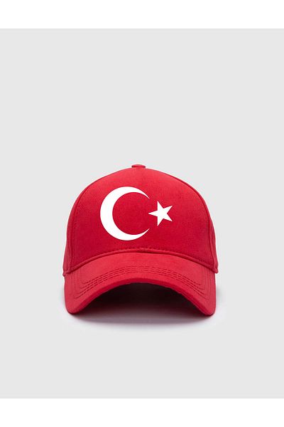 LEIVOR Шапка с червен лунен и звезден щамп Türkiye