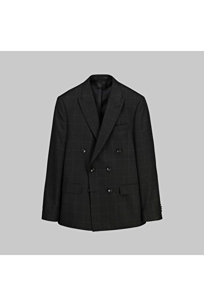 Sarar Interview Erkek Slım Fit Kuruvaze Golden Siyah Ekose Ceket