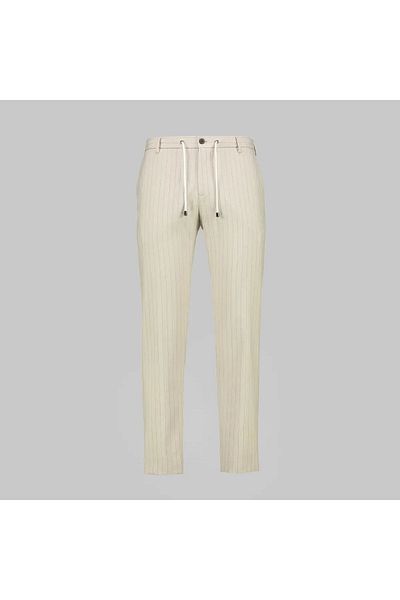 Sarar Interview Ely Striped Beige Trousers