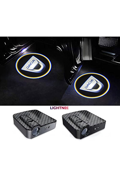 LIGHTNIX Dacia Araçlar İçin Pilli Yapıştırmalı Fotoselli Kapı Altı LED Logo Işık