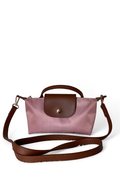 Goldies Bag Kadın Pembe Ekstra Mini Champ Paraşüt Kumaş Deri Saplı Çapraz Ask...