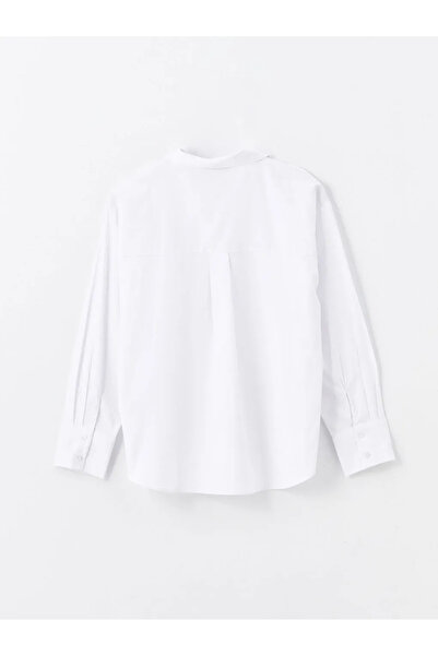 LC Waikiki Dámská košile LCW ECO Optical White Plain s dlouhým rukávem