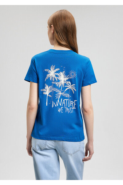 Mavi Μπλε μπλουζάκι με στάμπα παραλίας Slim Fit / Slim Fit1612400-70894