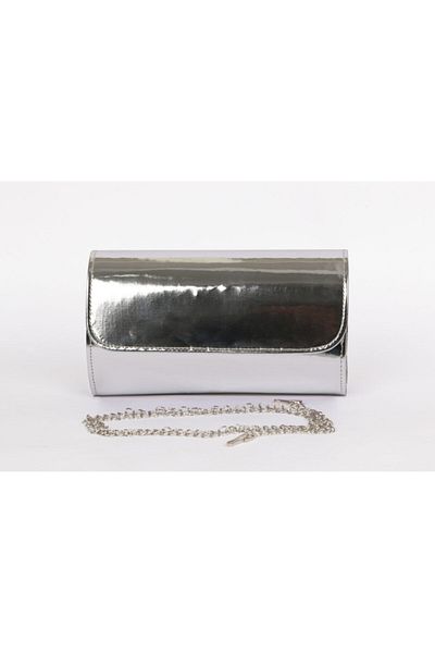 efnanstore Βραδινή τσάντα με ασημί καθρέφτη