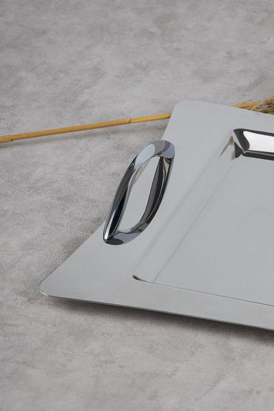Nehir Clove Plain 18/10 Stainless Steel Tea Coffee Serving Tray