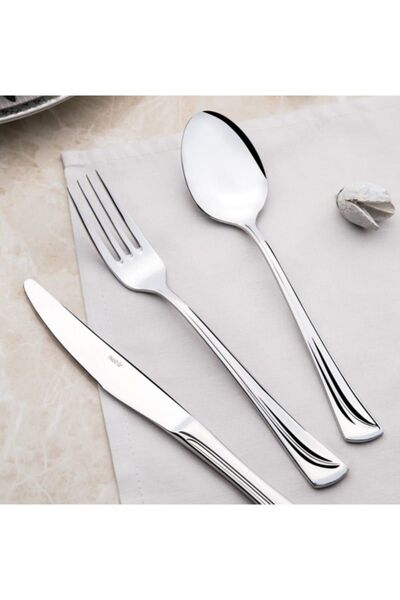 Nehir Maksi 12 Adet Yemek Bıçak,1 Düzine Sade Çelik Yemek Bıçak 18-10 304 1. Kalite