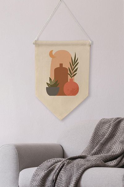 Postifull Boho Canvas Flama Duar Cover - Διακόσμηση κουζίνας και δωματίου, κρεμαστό NO:475