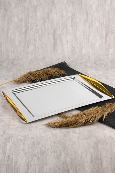 Nehir Kuzey Gold 18/10 Stainless Steel Tea Coffee Serving Tray