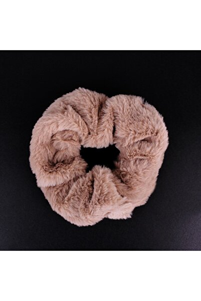 DM ONLINE Women's Milk Coffee Color Plush Soft Rubber Bagel Buckle Bun Buckle