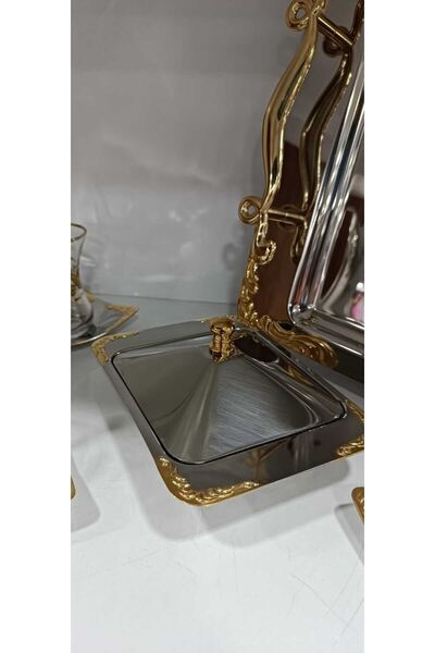 Nehir Lalezar Sade Altın 40 Parça 12 Kişilik Çay Seti (BARDAKLI)