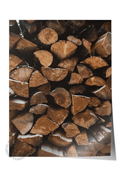 Postifull Poster rustic fără rame, pictură nordică maro, NR:42 Lemn tăiat 2 f...