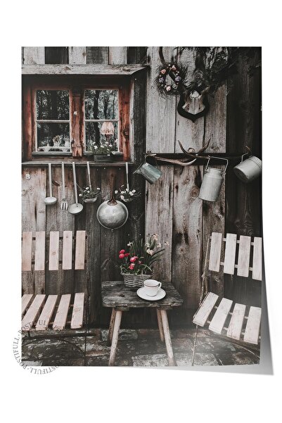 Postifull Poster rustic fără rame, pictură nordică maro, NR:46 Fotografie cu ...