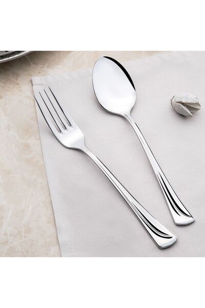 Nehir Maksi Sade 6 Kişilik 30 Parça Kutulu Çatal Kaşık Takımı