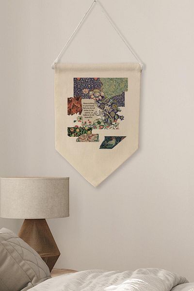 Postifull Pinterest Duar Decor - Art Series Καμβάς κάλυμμα Duar με κρεμαστό σημαιάκι NO:437
