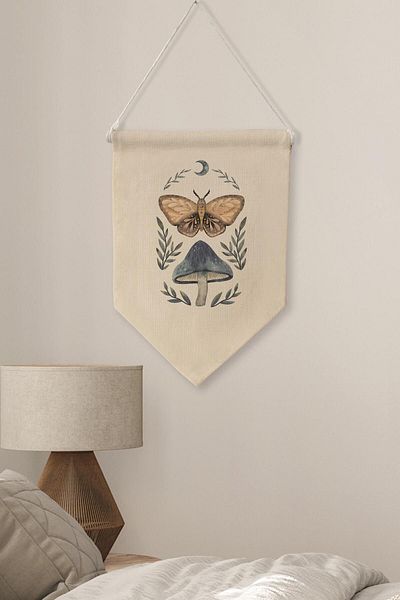 Postifull Κάλυμμα τοίχου Boho Canvas Pennant με κρεμάστρα, Διακόσμηση δωματίου Pinterest NO:506
