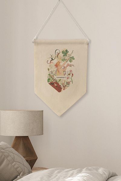Postifull Διακόσμηση σαλονιού και δωματίου - Art Series Canvas Pennant Κρεμαστό κάλυμμα τοίχου NO:436