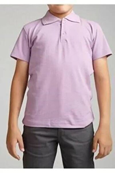 Ümiteks world of clothes Školní triko s polo výstřihem v šeříku - krátký rukáv