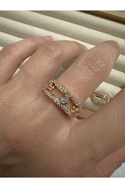 ringbox Gold Marka Model Hareketli Taşlı Yüzük