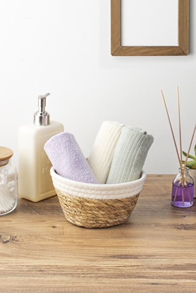 Porsima 15292 Coș rotund decorativ din răchită - Bol de pâine organizator mul...