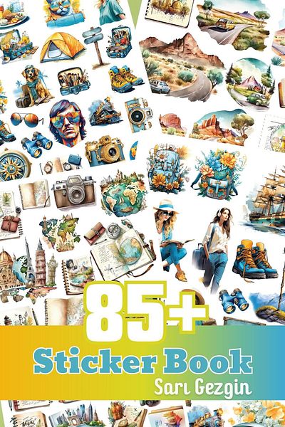 Postifull Set de 85 de bucăți de dimensiuni mari, cu ștampile pentru călătorii, pentru jurnal - caiet și carte