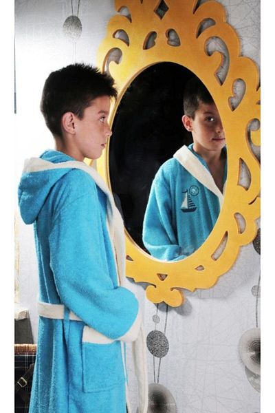 Karna Home Silver Children's Bathrobe Turquoise