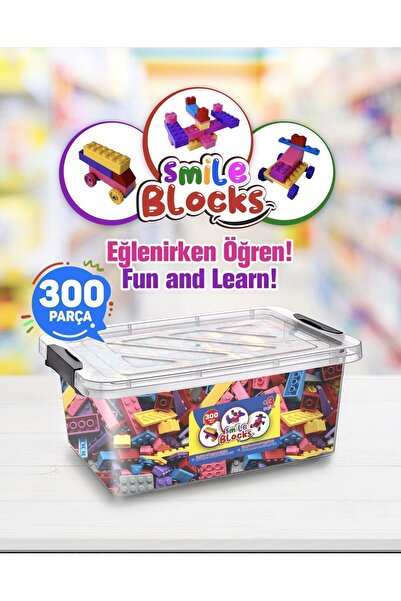 p parti oyunevi Smile Blocks 300 Parça Plastik Yaratıcı Bloklar