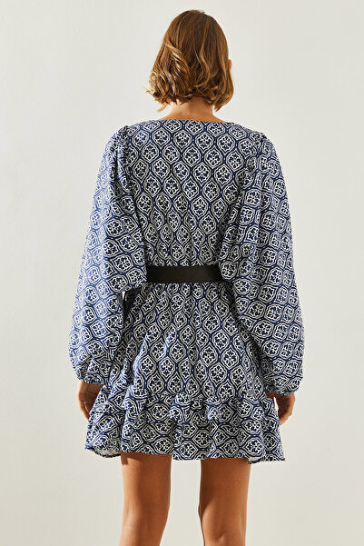 Bianco Lucci Dámské minišaty s netopýřími rukávy a volány s elastickým pasem – 21580 60251730