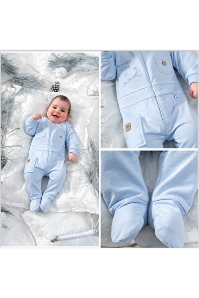Caramell Comfortable and Flexible Patterned Baby Onesie - 100% Cotton, with Booties (1-3 and 3-6 Months), 6-9 and 9-12 Months Without Booties