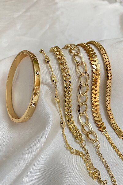 KOBA Altın Kaplama Kadın Kombin Bileklik