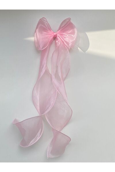 Long Tulle Organza Bowknot Automatic Buckle