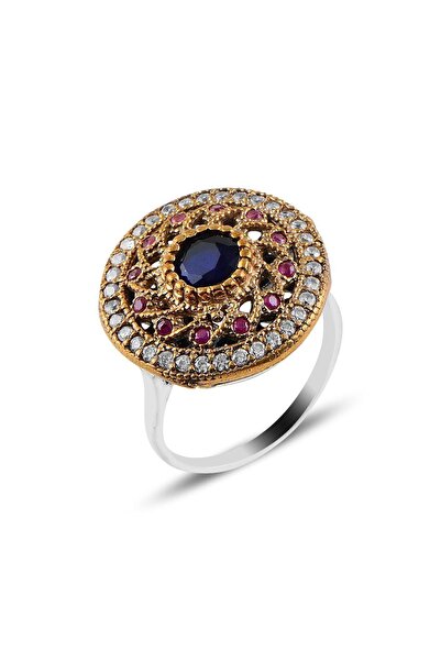 Söğütlü Silver Gümüş Safir Taşlı Otantik Gümüş Yüzük