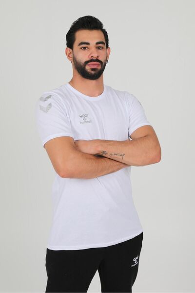 hummel White Crew Neck Cotton Armin T-shirt